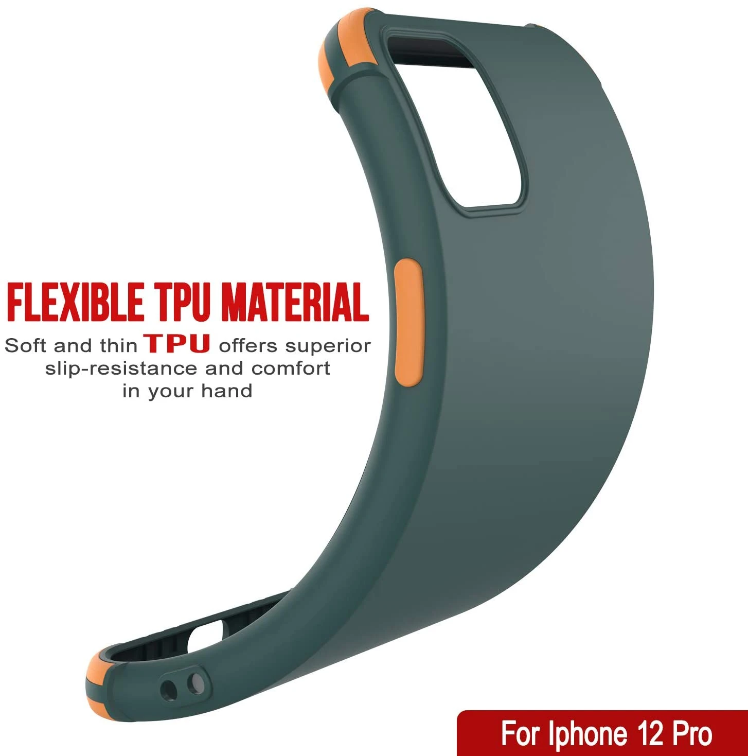 Punkcase Protective & Lightweight TPU Case [Sunshine Series] For IPhone 12 Pro [Dark Green] - Image 3