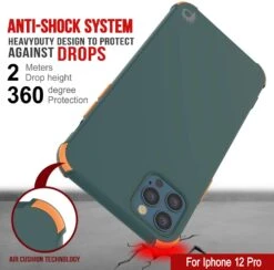 Punkcase Protective & Lightweight TPU Case [Sunshine Series] For IPhone 12 Pro [Dark Green] -Phone Vibe Shop punkcase designed for iphone 12 pro case sunshine series protective lightweight tpu case w shock absorbing corners compatible w iphone 12 pro 2020 antishock slim 12