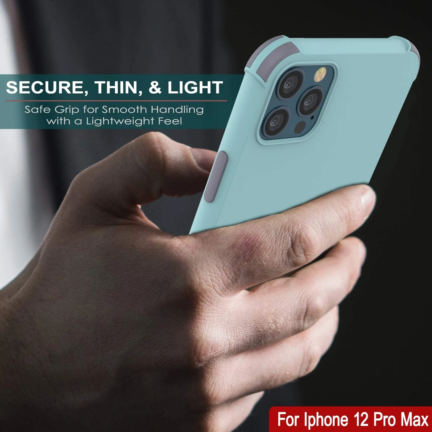 Punkcase Protective & Lightweight TPU Case [Sunshine Series] For IPhone 12 Pro Max [Teal] - Image 4