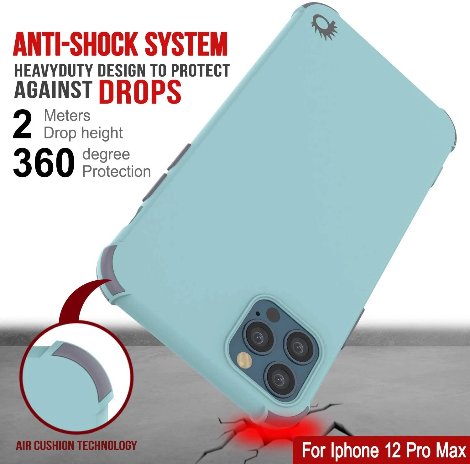 Punkcase Protective & Lightweight TPU Case [Sunshine Series] For IPhone 12 Pro Max [Teal] - Image 5