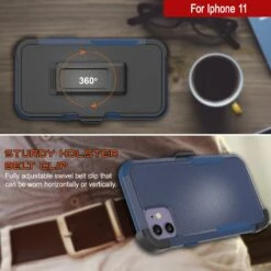 Punkcase For IPhone 11 Belt Clip Multilayer Holster Case [Patron Series] [Navy] -Phone Vibe Shop punkcase for iphone 11 belt clip holster case patron series 4 1 rugged sturdy strong durable soft inner hard outer shell protective multilayer phone cover w integrated kickstand 9 0a3
