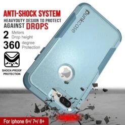 Punkcase For IPhone 8+ Plus Belt Clip Multilayer Holster Case [Patron Series] [Mint] -Phone Vibe Shop punkcase for iphone 8 plus belt clip holster case patron series 4 1 rugged sturdy strong durable soft hard outer shell protective multilayer phone cover w integrated kickstand 3 683e8