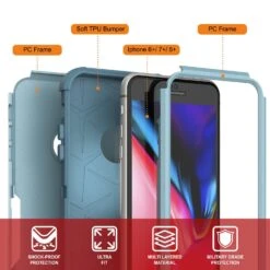 Punkcase For IPhone 8+ Plus Belt Clip Multilayer Holster Case [Patron Series] [Mint] -Phone Vibe Shop punkcase for iphone 8 plus belt clip holster case patron series 4 1 rugged sturdy strong durable soft hard outer shell protective multilayer phone cover w integrated kickstand 5 6a9ed