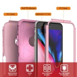 Punkcase For IPhone 8+ Plus Belt Clip Multilayer Holster Case [Patron Series] [Pink] -Phone Vibe Shop punkcase for iphone 8 plus belt clip holster case patron series 4 1 rugged sturdy strong durable soft hard outer shell protective multilayer phone cover w integrated kickstand 5 a8199