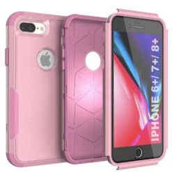 Punkcase For IPhone 8+ Plus Belt Clip Multilayer Holster Case [Patron Series] [Pink] -Phone Vibe Shop punkcase for iphone 8 plus belt clip holster case patron series 4 1 rugged sturdy strong durable soft hard outer shell protective multilayer phone cover w integrated kickstand 7 64af6