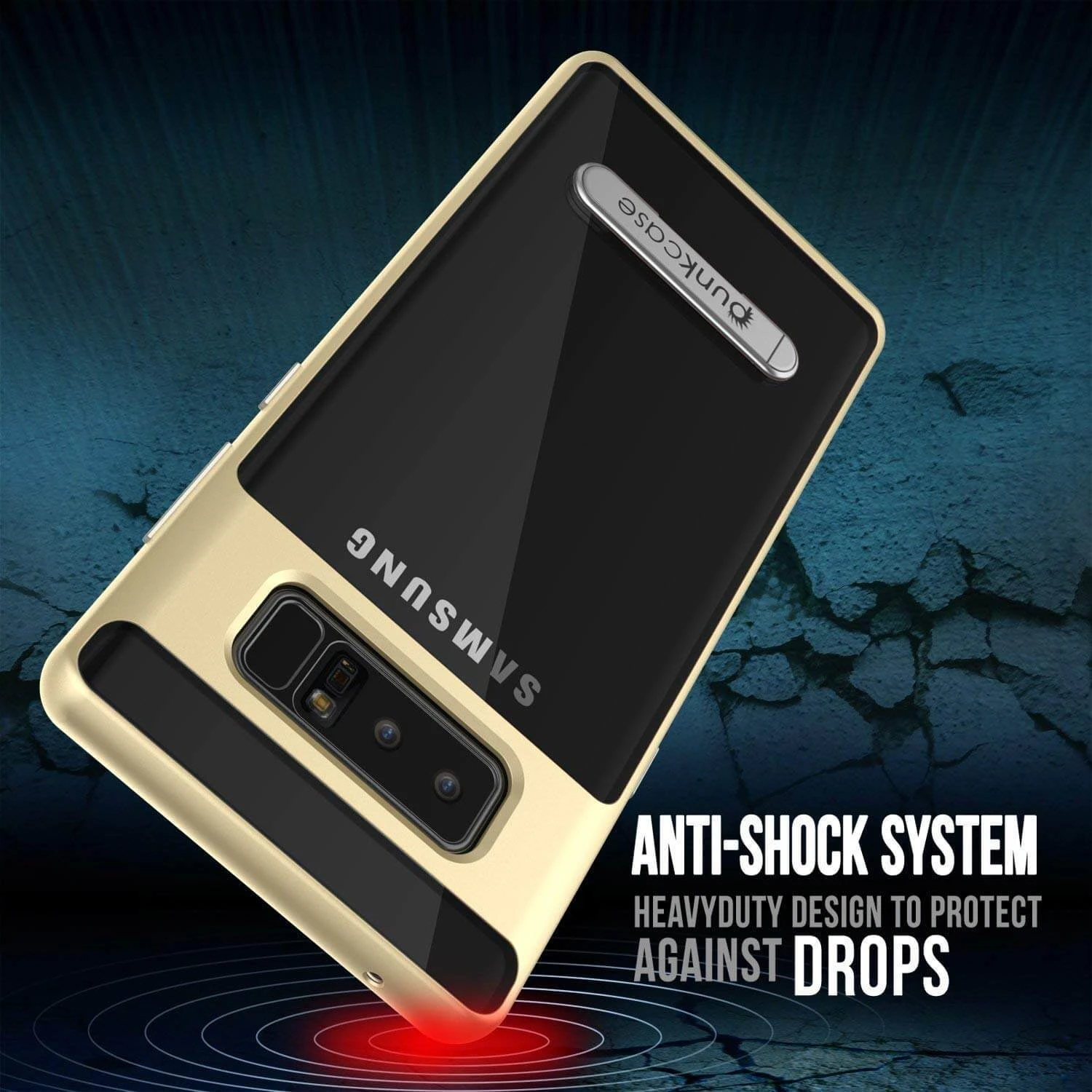 Galaxy Note 8 Case, PUNKcase [LUCID 3.0 Series] Armor Cover W/Integrated Kickstand [Gold] - Image 6