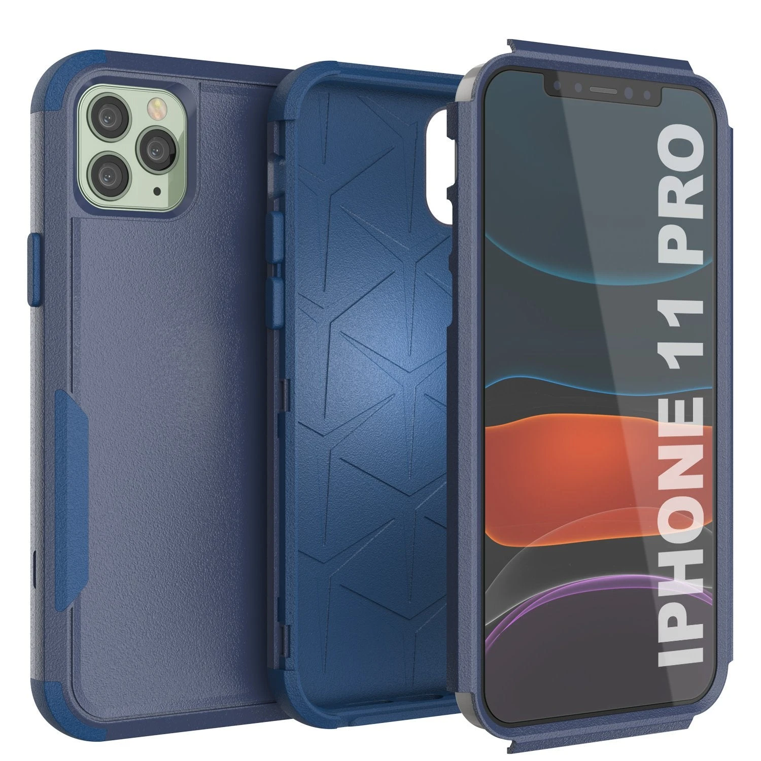 Punkcase For IPhone 11 Pro Belt Clip Multilayer Holster Case [Patron Series] [Navy] - Image 7