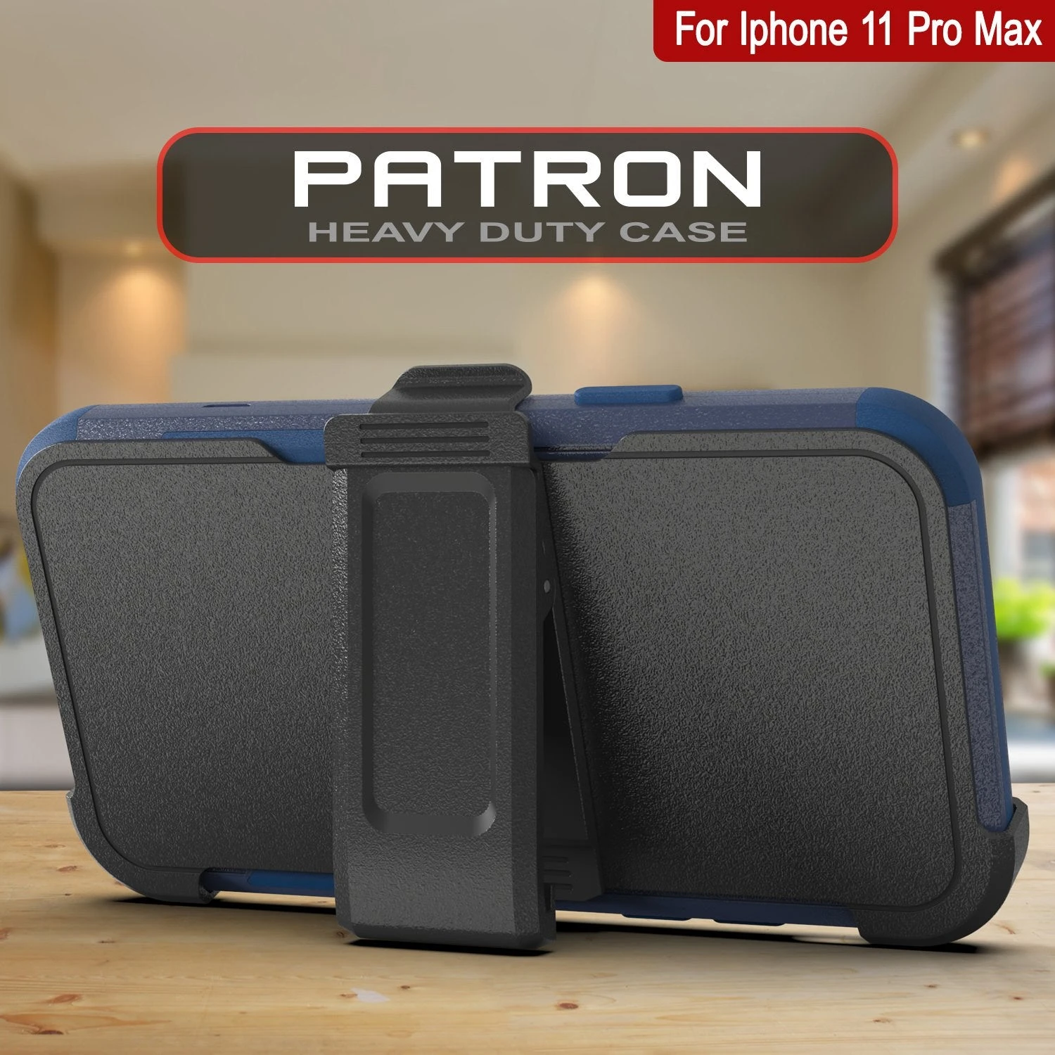 Punkcase For IPhone 11 Pro Max Belt Clip Multilayer Holster Case [Patron Series] [Navy] - Image 2