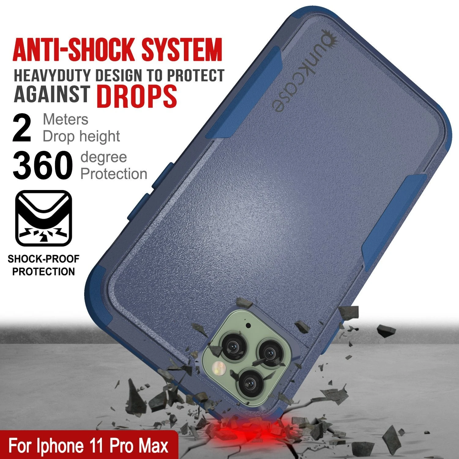 Punkcase For IPhone 11 Pro Max Belt Clip Multilayer Holster Case [Patron Series] [Navy] - Image 3