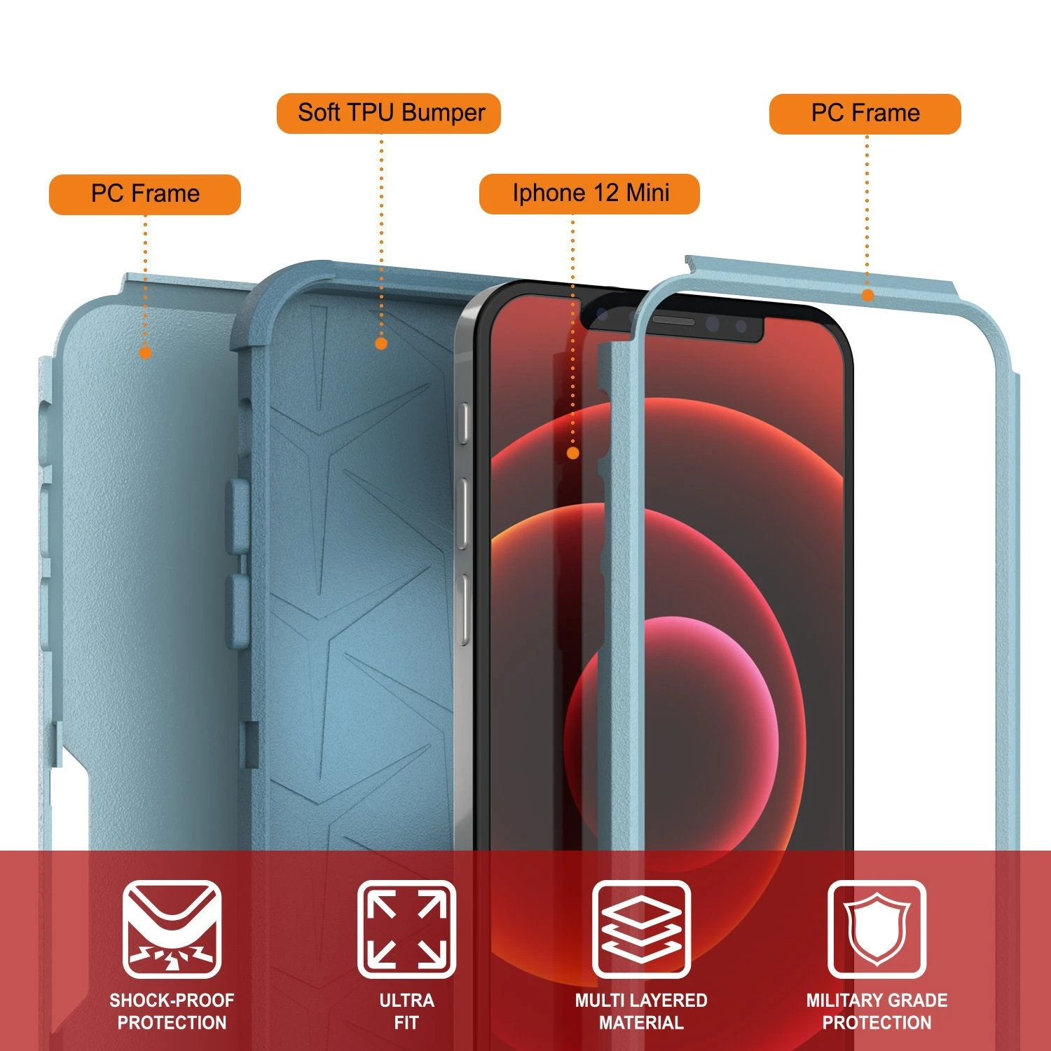 Punkcase For IPhone 12 Mini Belt Clip Multilayer Holster Case [Patron Series] [Mint] - Image 5