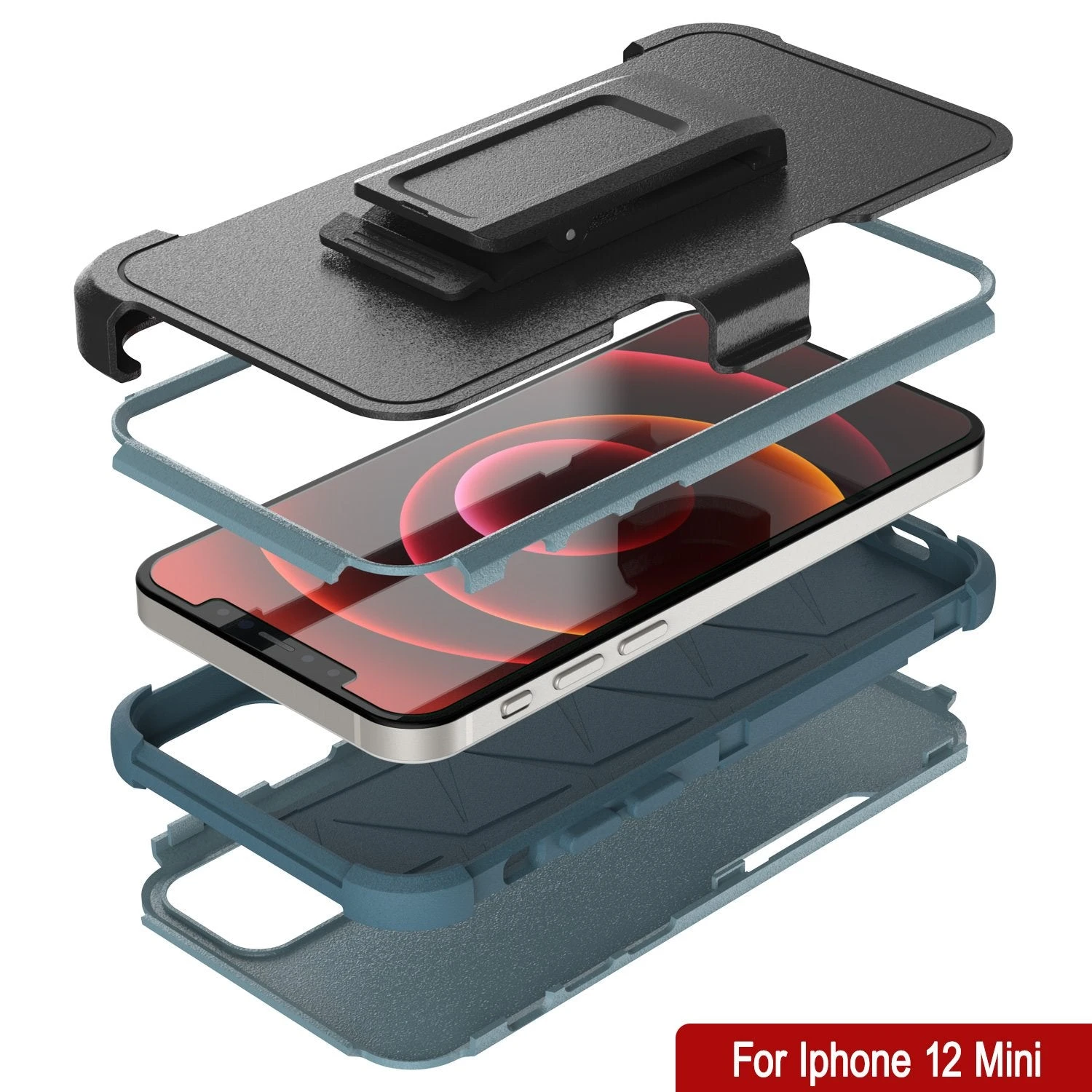Punkcase For IPhone 12 Mini Belt Clip Multilayer Holster Case [Patron Series] [Mint] - Image 8