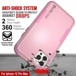 Punkcase For IPhone 12 Pro Max Belt Clip Multilayer Holster Case [Patron Series] [Pink] -Phone Vibe Shop punkcase iphone 12 pro max belt clip holster case patron series 4 1 rugged sturdy strong durable soft hard outer shell protective multilayer phone cover w integrated kickstand 3 df15f