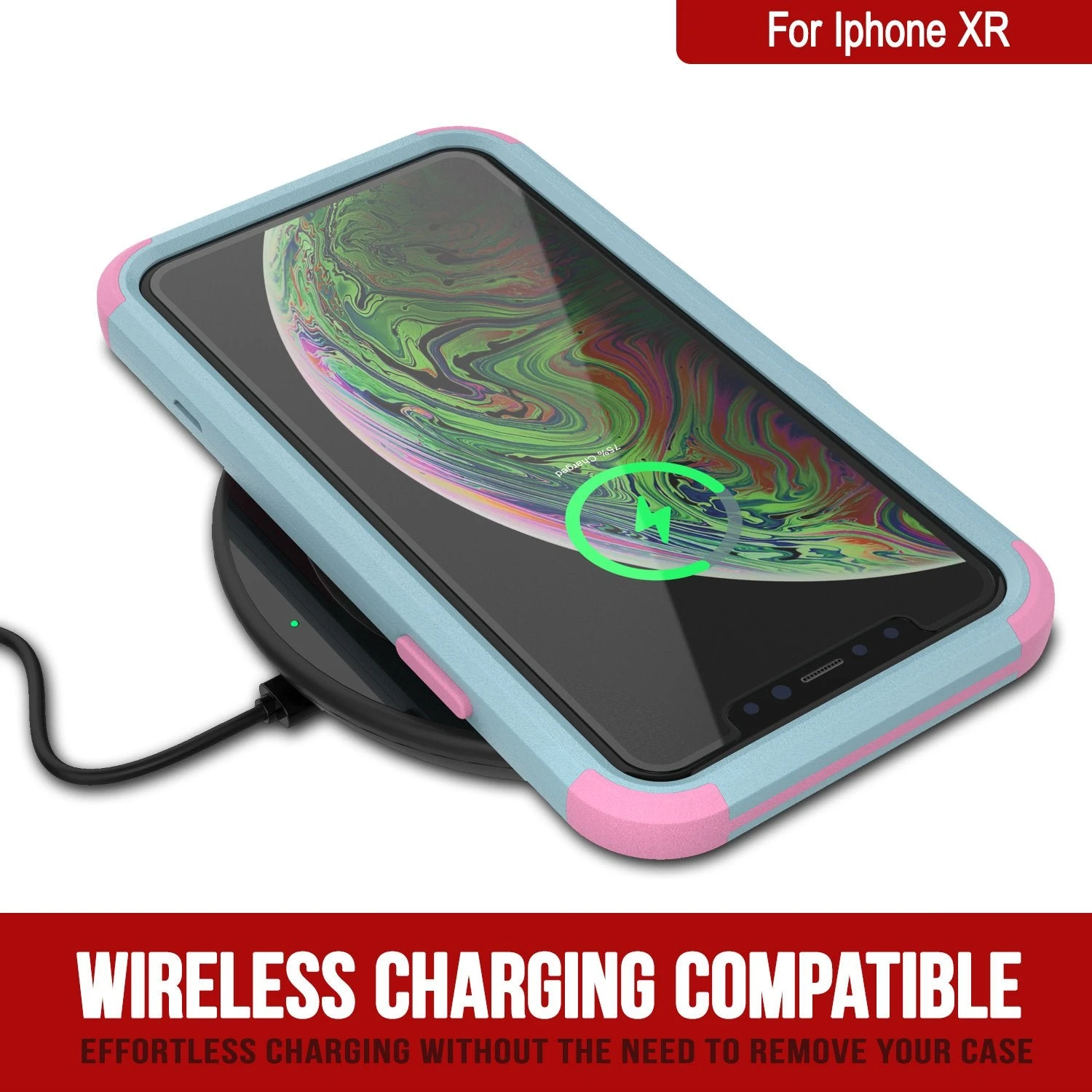 Punkcase For IPhone XR Belt Clip Multilayer Holster Case [Patron Series] [Mint-Pink] - Image 10