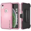 Punkcase For IPhone XR Belt Clip Multilayer Holster Case [Patron Series] [Pink]