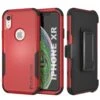 Punkcase For IPhone XR Belt Clip Multilayer Holster Case [Patron Series] [Red-Black]