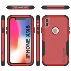 Punkcase For IPhone XS Belt Clip Multilayer Holster Case [Patron Series] [Red-Black] -Phone Vibe Shop punkcase iphone xs belt clip holster case patron series 4 1 rugged sturdy strong durable soft inner hard outer shell protective multilayer phone cover w integrated kickstand 4 120abcf