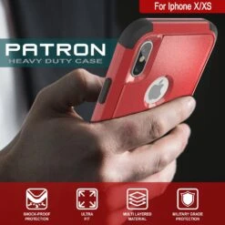 Punkcase For IPhone XS Belt Clip Multilayer Holster Case [Patron Series] [Red-Black] -Phone Vibe Shop punkcase iphone xs belt clip holster case patron series 4 1 rugged sturdy strong durable soft inner hard outer shell protective multilayer phone cover w integrated kickstand 6 394e76c