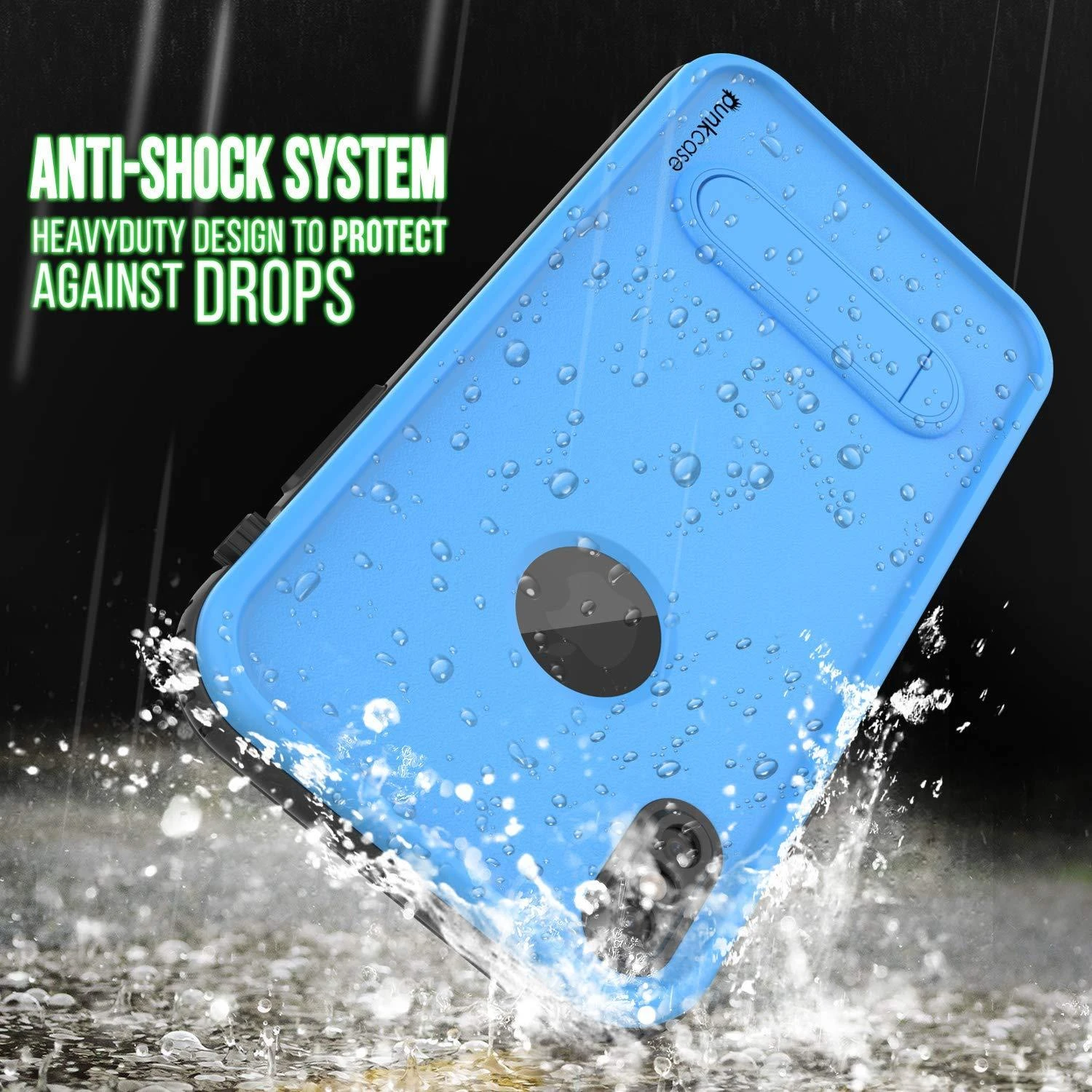 IPhone XS Waterproof Case, Punkcase [KickStud Series] Armor Cover [Light-Blue] - Image 4