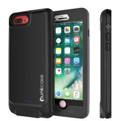 PunkJuice IPhone 7+Plus Battery Case Black - Waterproof Slim Power Juice Bank With 4300mAh