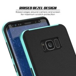 Galaxy S8 Case, PunkCase [Stealth Series] Hybrid 3-Piece Shockproof Dual Layer Cover [Non-Slip] [Soft TPU + PC Bumper] With PUNKSHIELD Screen Protector For Samsung S8 Edge [Teal] -Phone Vibe Shop raised bezel stealth Galaxy S8 f908de1f 94a2 459d aac5 6674c733d3eb