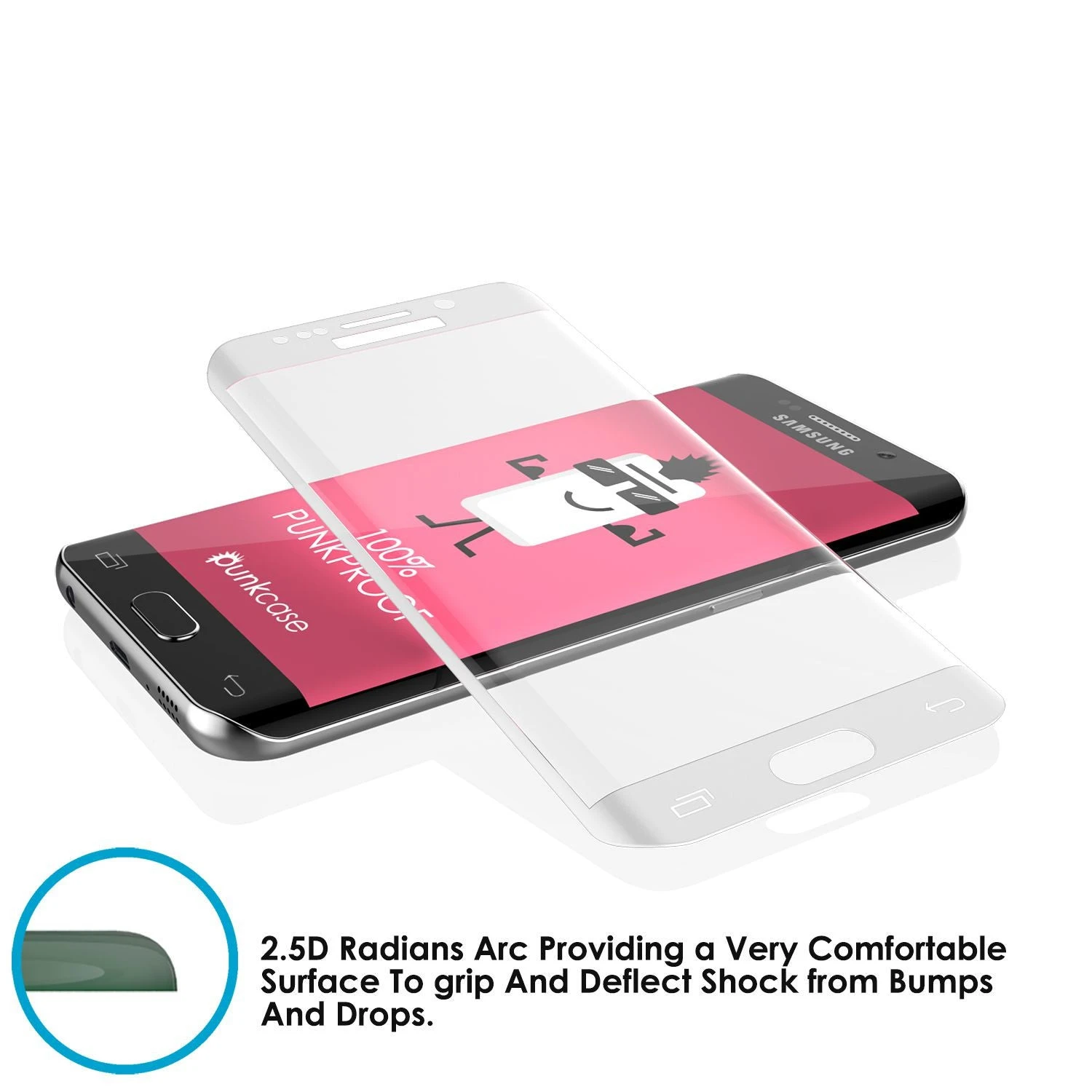 Galaxy S7 White Screen Protector, Punkcase Glass SHIELD Tempered Glass Protector 0.33mm Thick 9H 4 Galaxy S7 White Screen Protector, Punkcase Glass SHIELD Tempered Glass Protector 0.33mm Thick 9H - Image 2