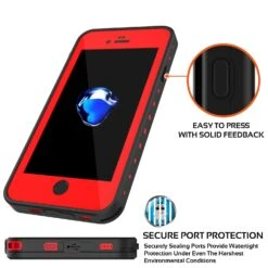 IPhone 7 Waterproof IP68 Case, Punkcase [Red] [StudStar Series] [Slim Fit] [Dirtproof] [Snowproof] -Phone Vibe Shop secure studstar iphone 7 3cb6d714 f751 4288 95dd 45f79efefa53