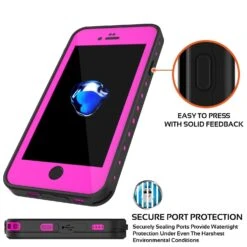 IPhone 8 Waterproof Case, Punkcase [Pink] [StudStar Series] [Slim Fit][IP68 Certified][Dirtproof] [Snowproof] -Phone Vibe Shop secure studstar iphone 7 5005f713 ce84 48e1 9f51 c506104b1e42