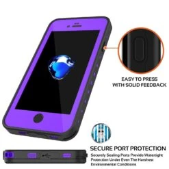 IPhone 8 Waterproof Case, Punkcase [Purple] [StudStar Series] [Slim Fit][IP68 Certified][Dirtproof] [Snowproof] -Phone Vibe Shop secure studstar iphone 7 f5675e71 9bf5 4b0b 9189 47d791916758