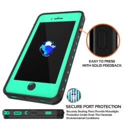 IPhone 7+ Plus Waterproof IP68 Case, Punkcase [Teal] [StudStar Series] [Slim Fit] [Dirtproof] -Phone Vibe Shop secure studstar iphone 7plus d927d3da b14f 49c5 ab29 5471315d5cc0