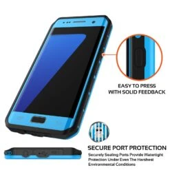 Galaxy S7 EDGE Waterproof Case PunkCase StudStar Light Blue Thin 6.6ft Underwater IP68 ShockProof -Phone Vibe Shop secure studstar s7 edge c55e6513 f77d 482e bbc6 14f485bdc06f