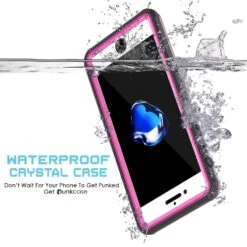 Apple IPhone 8 Waterproof Case, PUNKcase CRYSTAL Pink W/ Attached Screen Protector| Warranty -Phone Vibe Shop underwater crystal iphone 7 6b4f14c4 7c00 4369 85a5 d461879818fd