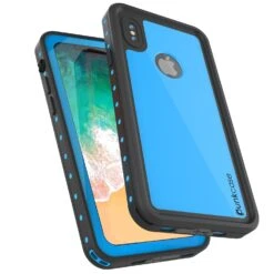 IPhone X Waterproof IP68 Case, Punkcase [Light Blue] [StudStar Series] [Slim Fit] [Dirtproof] -Phone Vibe Shop view1 studstar iphone8 03de2de5 b7a6 4739 8913 c77159e1a859