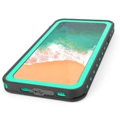 IPhone X Waterproof IP68 Case, Punkcase [Teal] [StudStar Series] [Slim Fit] [Dirtproof] -Phone Vibe Shop view2 studstar iphone8 6816660d 3048 4e8e aa93 328f158068ec