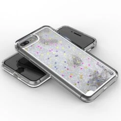 IPhone 7 Plus Case, PunkCase LIQUID Silver Series, Protective Dual Layer Floating Glitter Cover -Phone Vibe Shop view liquid iphone 7plus