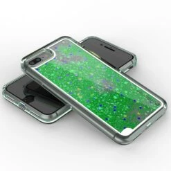 IPhone 8+ Plus Case, PunkCase LIQUID Green Series, Protective Dual Layer Floating Glitter Cover -Phone Vibe Shop view liquid iphone 7plus 4d0ef4fa 41bd 4024 a71d 4aa8644c6aa2