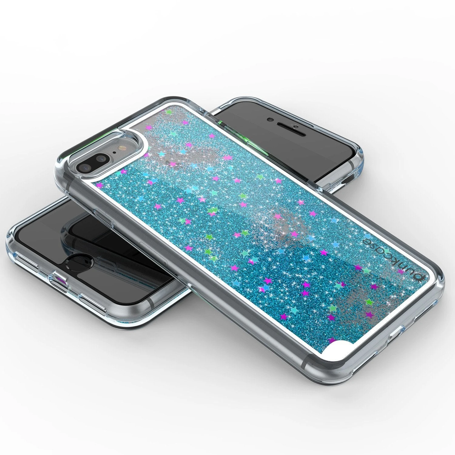 IPhone 8+ Plus Case, PunkCase LIQUID Teal Series, Protective Dual Layer Floating Glitter Cover 6 IPhone 8+ Plus Case, PunkCase LIQUID Teal Series, Protective Dual Layer Floating Glitter Cover - Image 4